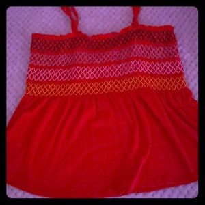 Short red dress with cami straps
